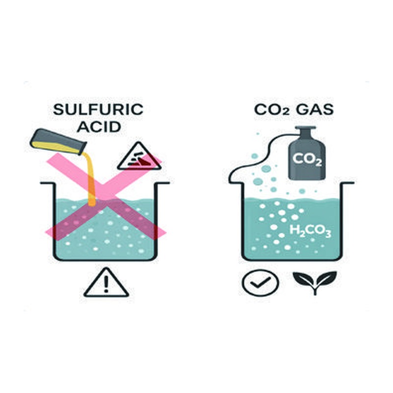 pH 중화 : 황산→CO₂ 가스